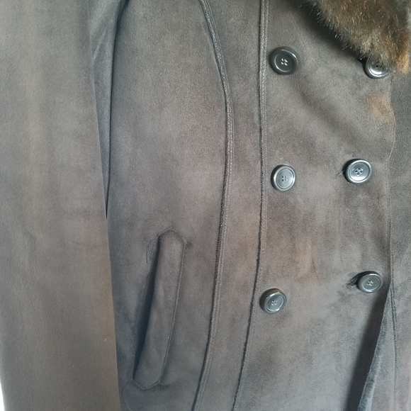 Brown faux shearling coat - Picture 3 of 8